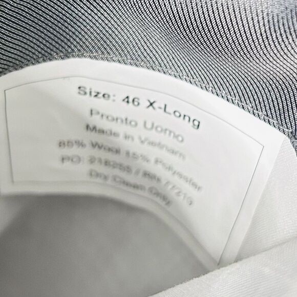 NWT Pronto Uomo 46XL Blazer Wool Blend Black Silver Two Button Double Vented - Picture 4 of 8